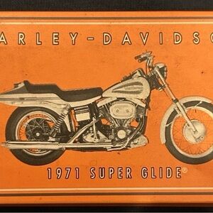 Harley-Davidson Orange and Black 1971 Super match box tin